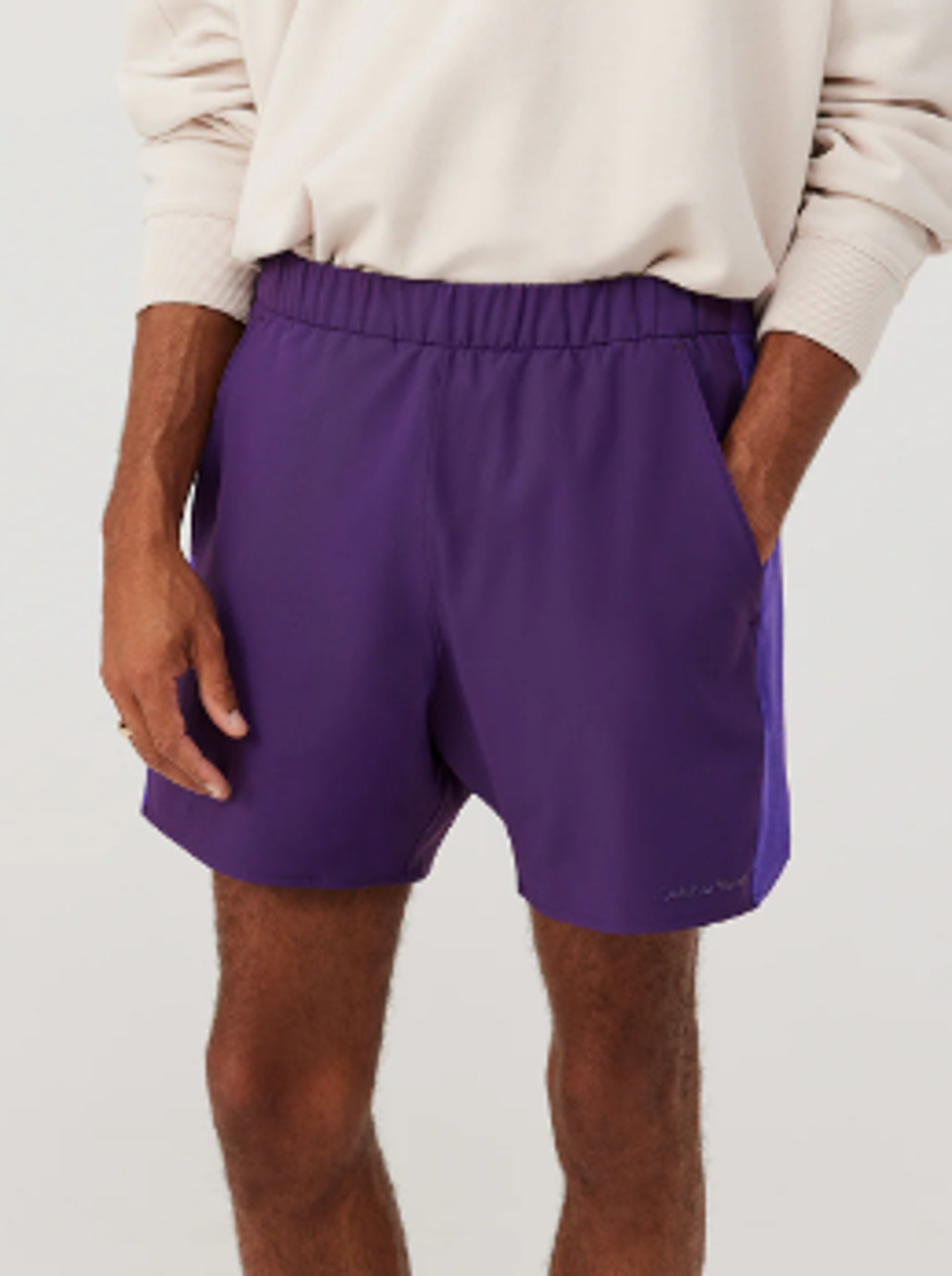 OUTDOOR VOICES Mens High Stride 7" Shorts XS Acai Purple Lightweight Pockets NWT